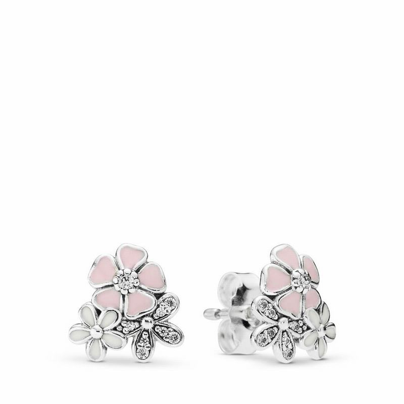 Pandora Poetic Blooms Stud Earrings Outlet NZ, Sterling Silver (732985-GIJ)